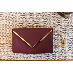 Clutch & Crossbody Handbag - Wine - Vegan - NWT